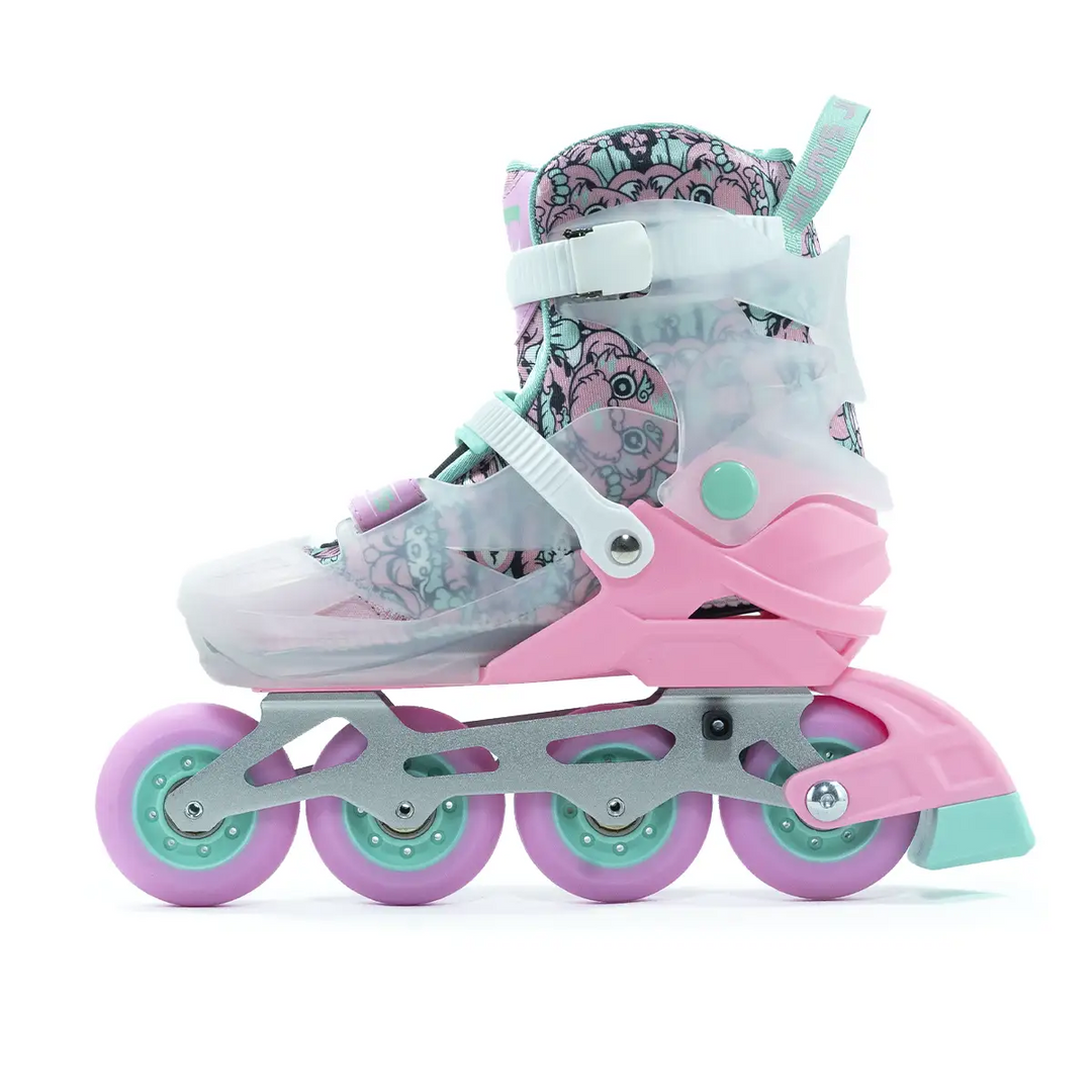 Patins Go Roller Infantil Ajustável Jiumis Pro Rosa Base Alumínio