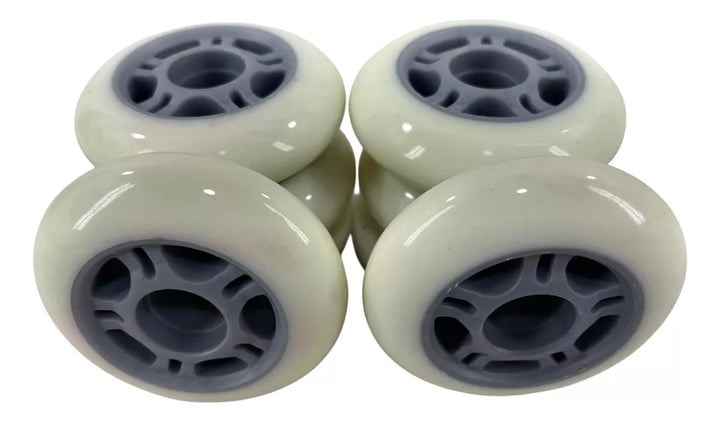 8 Rodas HD Inline 80mm Branca Cinza Para Patins