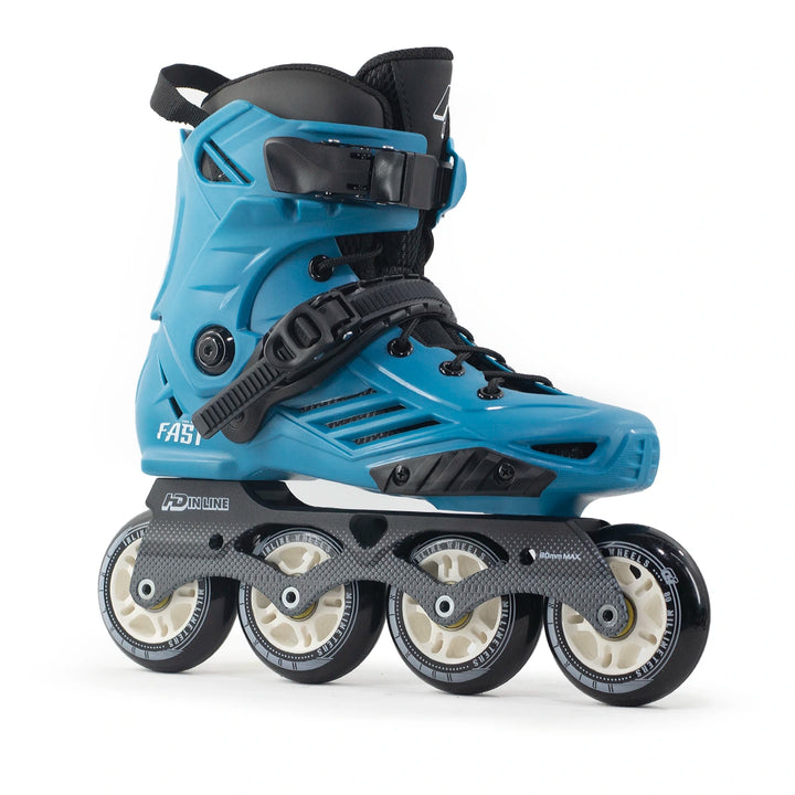 Patins Roller Hd Fast Azul Profissional Base Sky 80mm 85a Abec-11