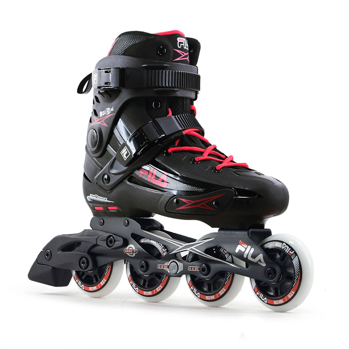 Patins Fila Houdini Profissional Preto Vermelho 80mm Abec 7