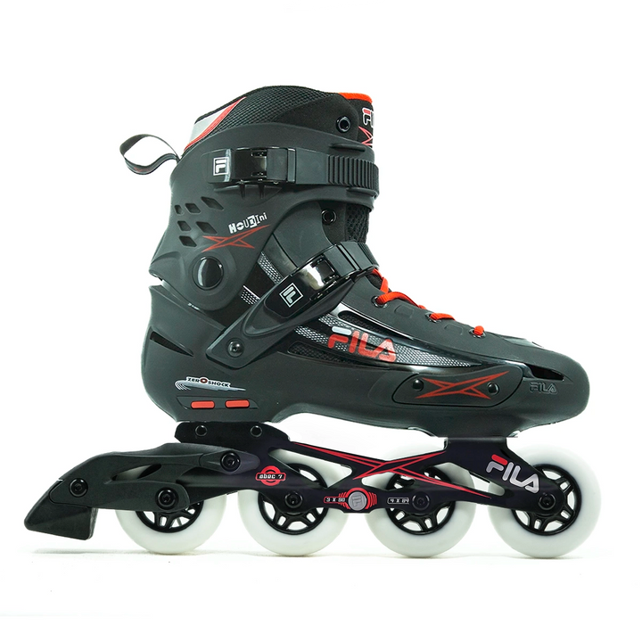 Patins Fila Houdini Profissional Preto Vermelho 80mm Abec 7