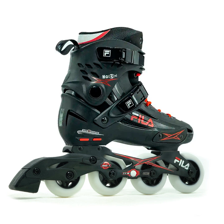 Patins Fila Houdini Profissional Preto Vermelho 80mm Abec 7
