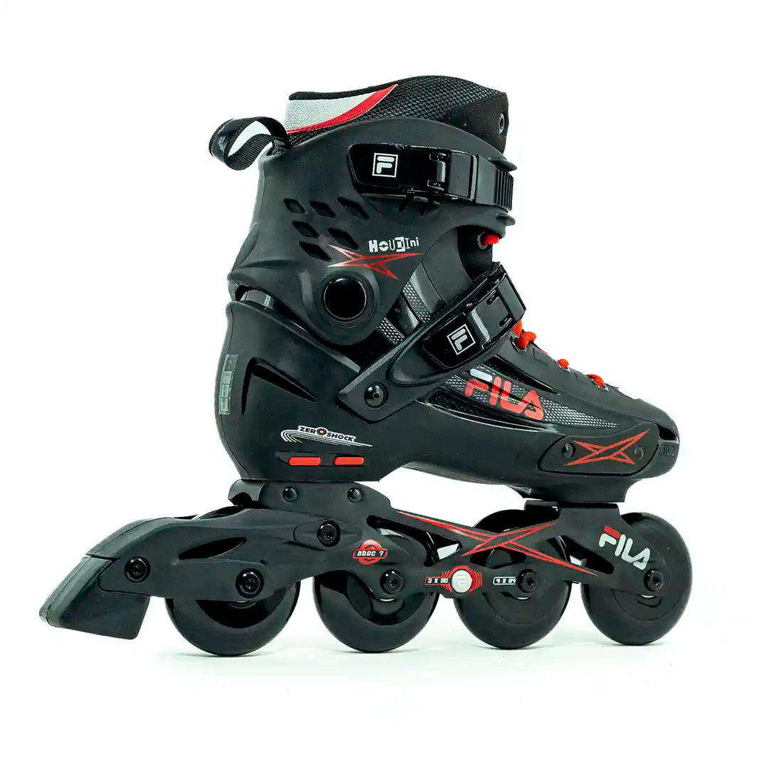 Patins Fila Houdini Profissional Preto Vermelho 80mm Abec 7
