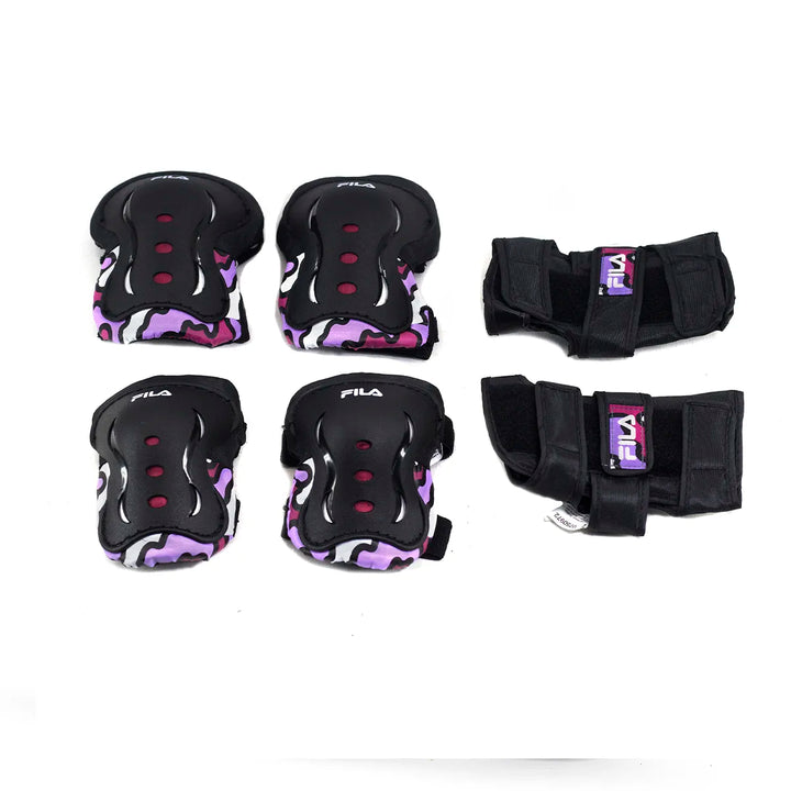 Kit de protección infantil Fila Junior Girl negro rosa