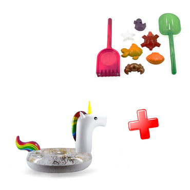 Children's Beach Kit Unicorn Float + Sand Tide Kit