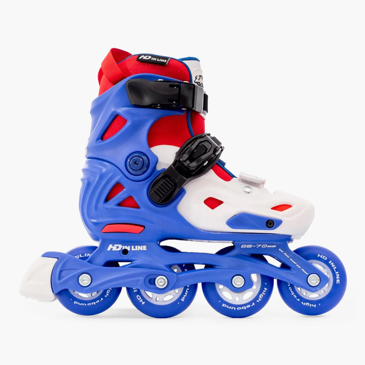 Patins Infantis Ajustável HD Inline Zippy Azul Cosmo 68-72mm Abec-9