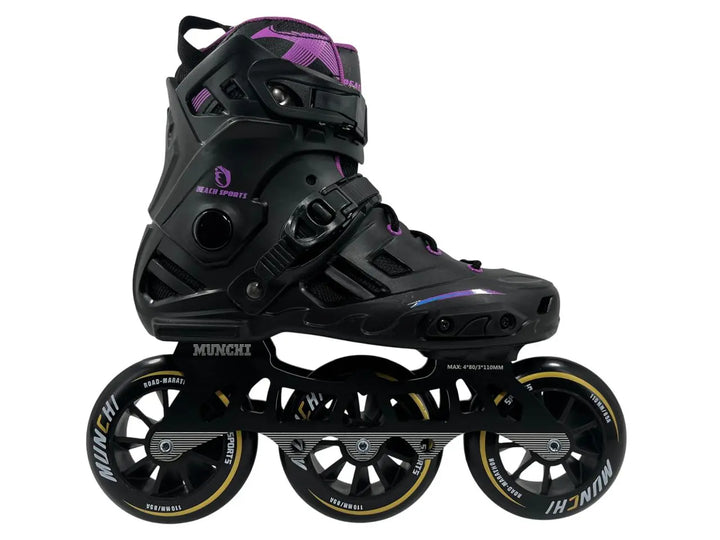 Patins 3 Rodas Munchi M10 Roxo 110mm Abec 9 Base híbrida