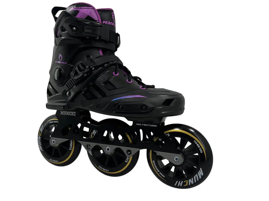 Patins 3 Rodas Munchi M10 Roxo 110mm Abec 9 Base híbrida