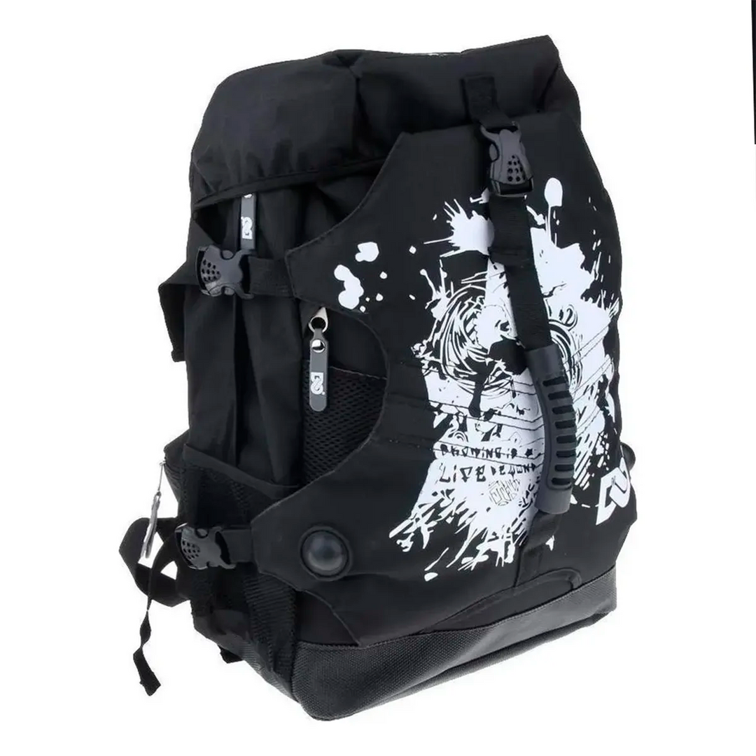 Mochila Para Patins Denuoniss Preta Estampada