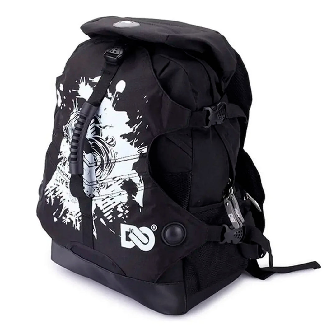 Mochila Para Patins Denuoniss Preta Estampada