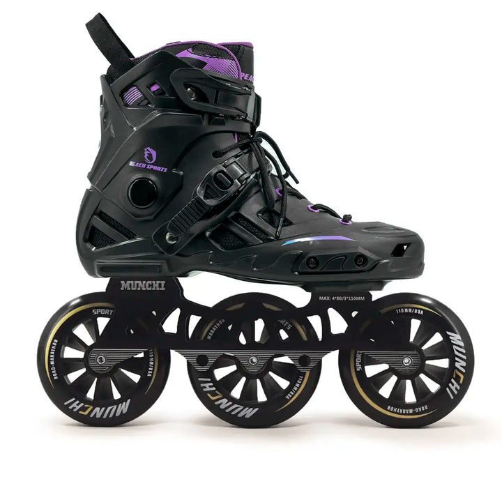 Patins 3 Rodas Munchi M10 Roxo 110mm Abec 9 Base híbrida