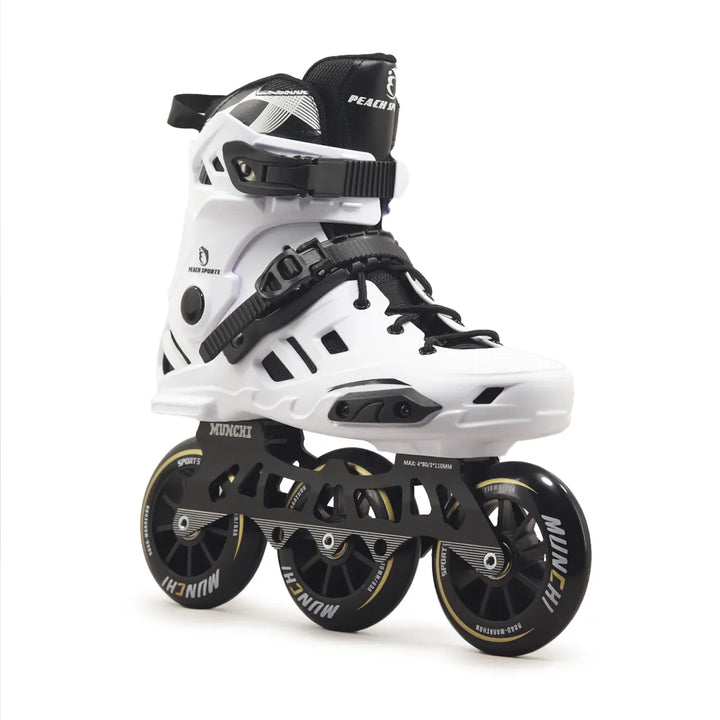 Patins 3 Rodas Munchi M10 Branco 110mm Abec 9 Base híbrida
