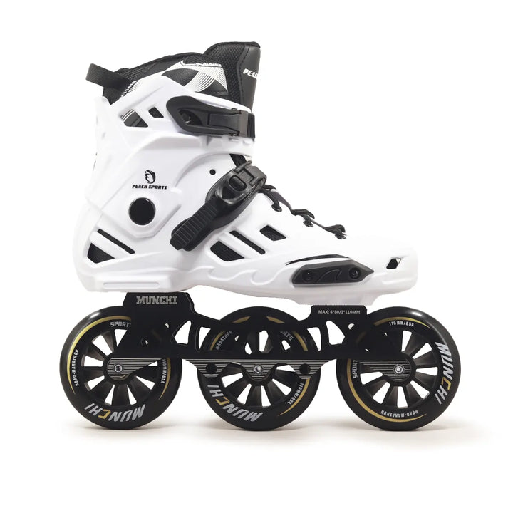 Patins 3 Rodas Munchi M10 Branco 110mm Abec 9 Base híbrida