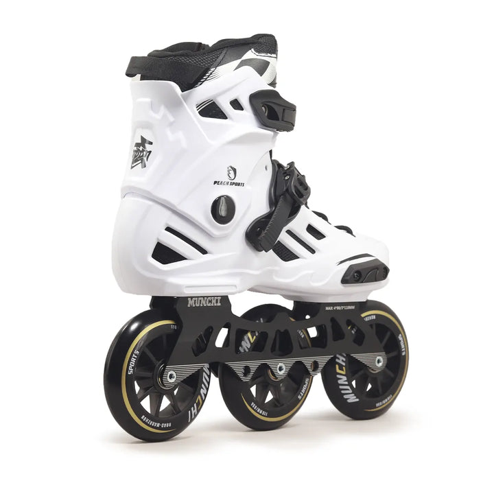Patins 3 Rodas Munchi M10 Branco 110mm Abec 9 Base híbrida