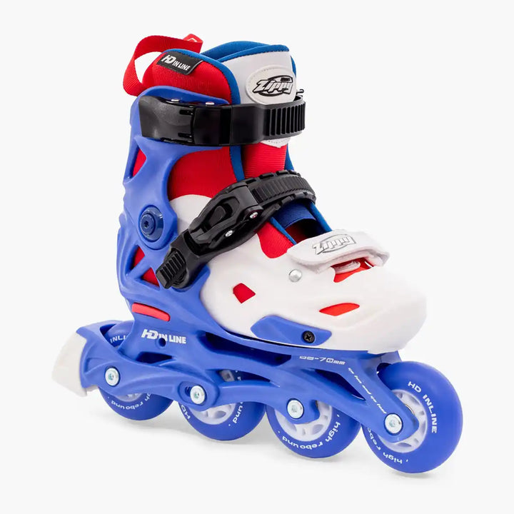 Patins Infantis Ajustável HD Inline Zippy Azul Cosmo 68-72mm Abec-9