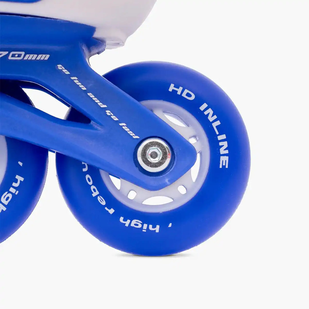 Patins Infantis Ajustável HD Inline Zippy Azul Cosmo 68-72mm Abec-9