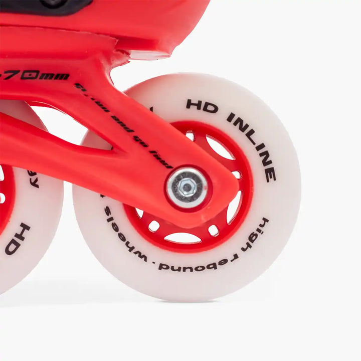Patins Infantis Ajustável HD Inline Zippy Shock Red 68-72mm Abec-9