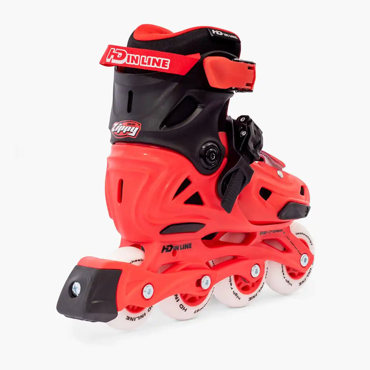 Patins Infantis Ajustável HD Inline Zippy Shock Red 68-72mm Abec-9