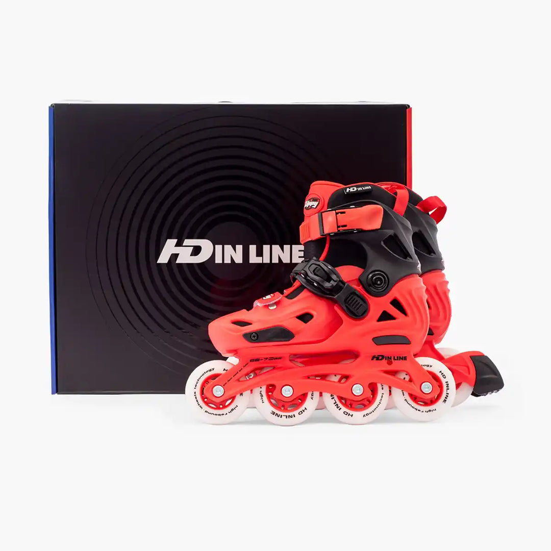 Patins Infantis Ajustável HD Inline Zippy Shock Red 68-72mm Abec-9