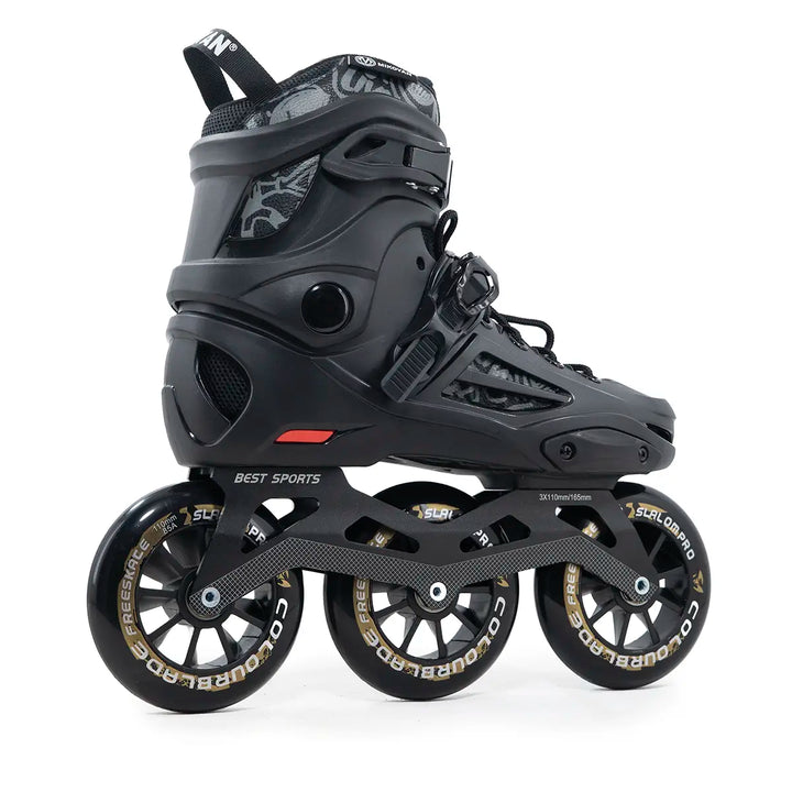 Patins Inline Mikoyan Black 110mm e rolamentos Abec7