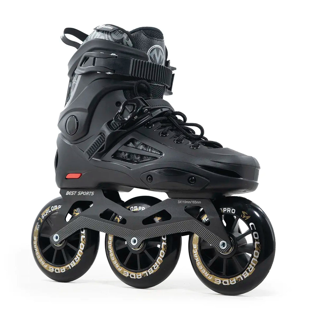 Patins Inline Mikoyan Black 110mm e rolamentos Abec7