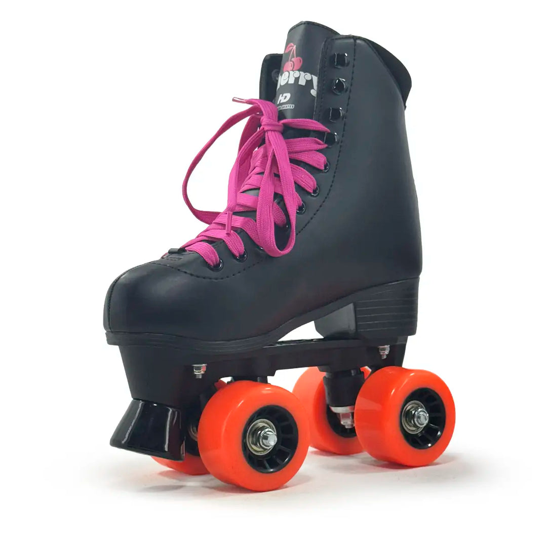 Patins Quad HD Cherry 4 Rodas Tradicional Preto Couro Sintético Tamanho 33
