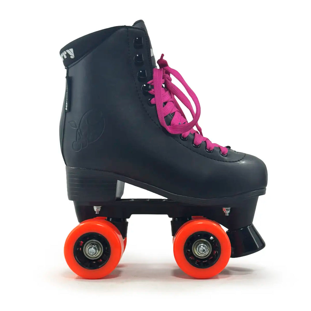 Patins Quad HD Cherry 4 Rodas Tradicional Preto Couro Sintético Tamanho 33
