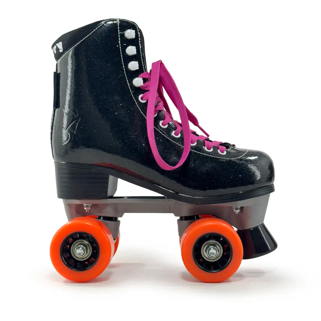 Patins Quad HD Cherry 4 Rodas Tradicional Glitter Couro Sintético Tamanho 34