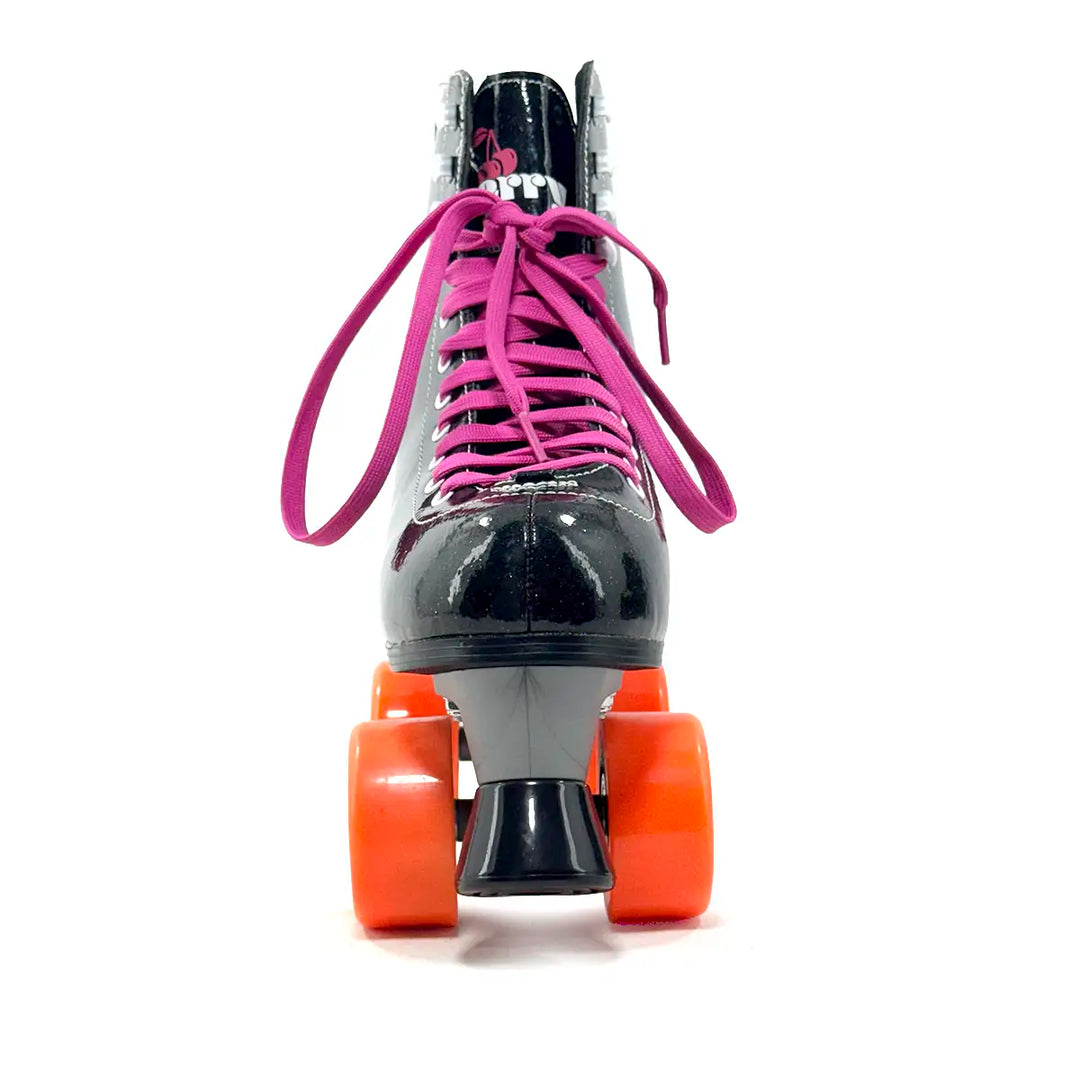 Patins Quad HD Cherry 4 Rodas Tradicional Glitter Couro Sintético Tamanho 34