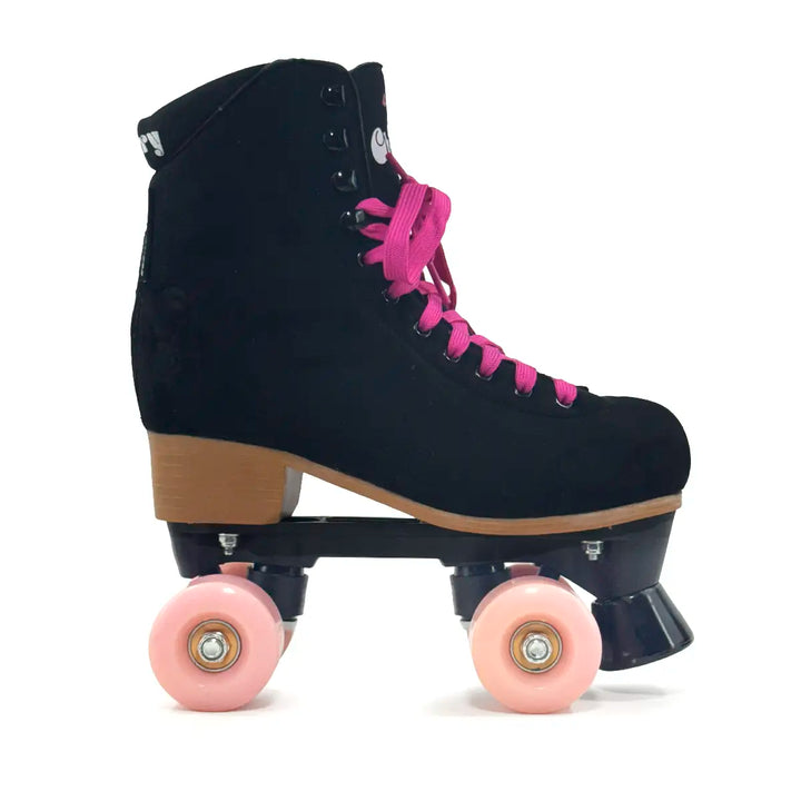 Patins Quad HD Cherry 4 Rodas Tradicional Preto Camurça Tamanho 34