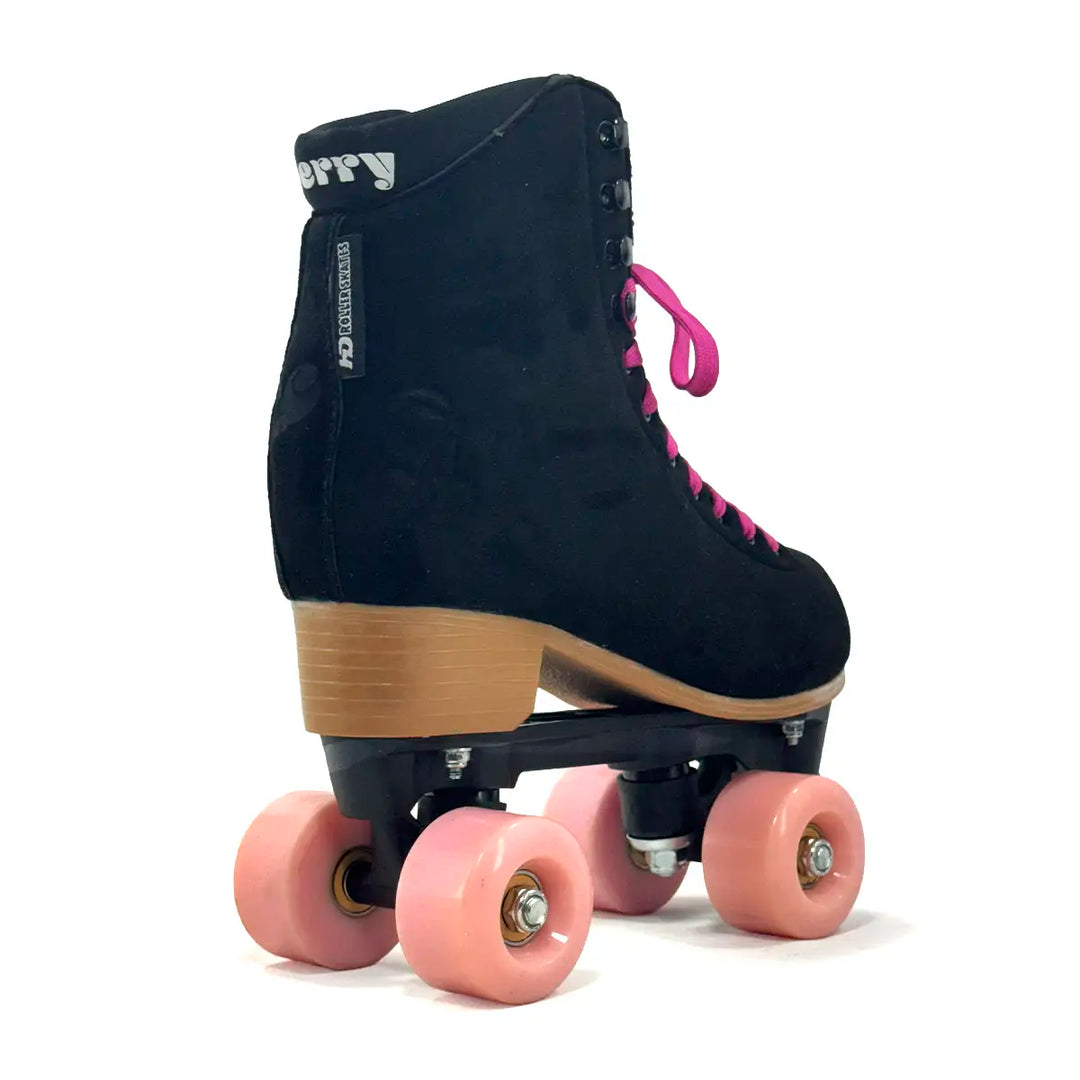 Patins Quad HD Cherry 4 Rodas Tradicional Preto Camurça Tamanho 34