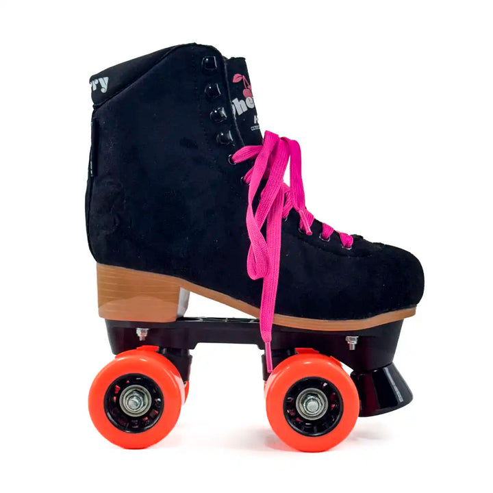 Patins Quad HD Cherry 4 Rodas Tradicional Preto Camurça Tamanho 33