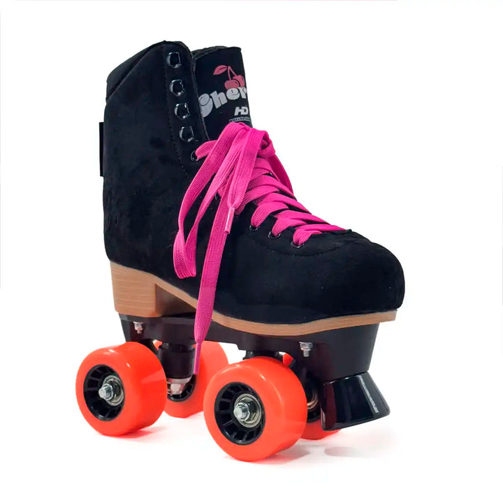 Patins Quad HD Cherry 4 Rodas Tradicional Preto Camurça Tamanho 33