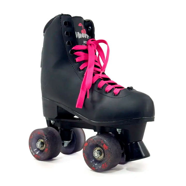 Patins Quad HD Cherry 4 Rodas Tradicional Preto Couro Sintético Tamanho 35