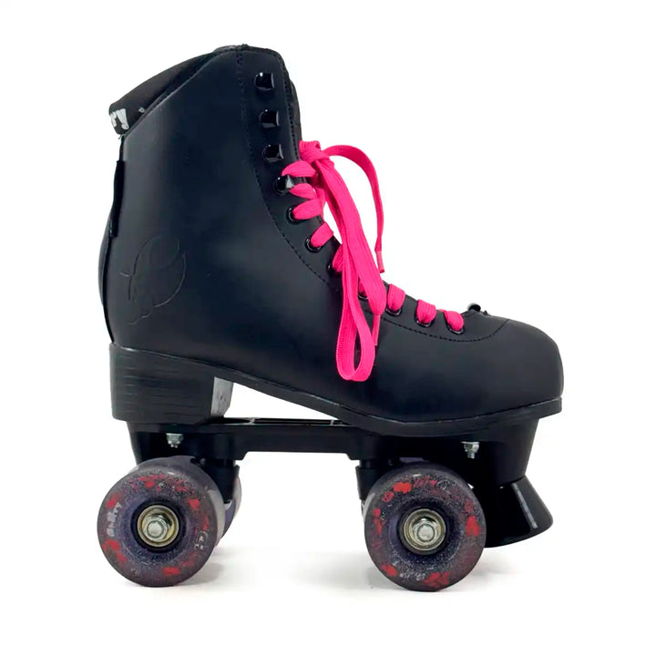 Patins Quad HD Cherry 4 Rodas Tradicional Preto Couro Sintético Tamanho 35