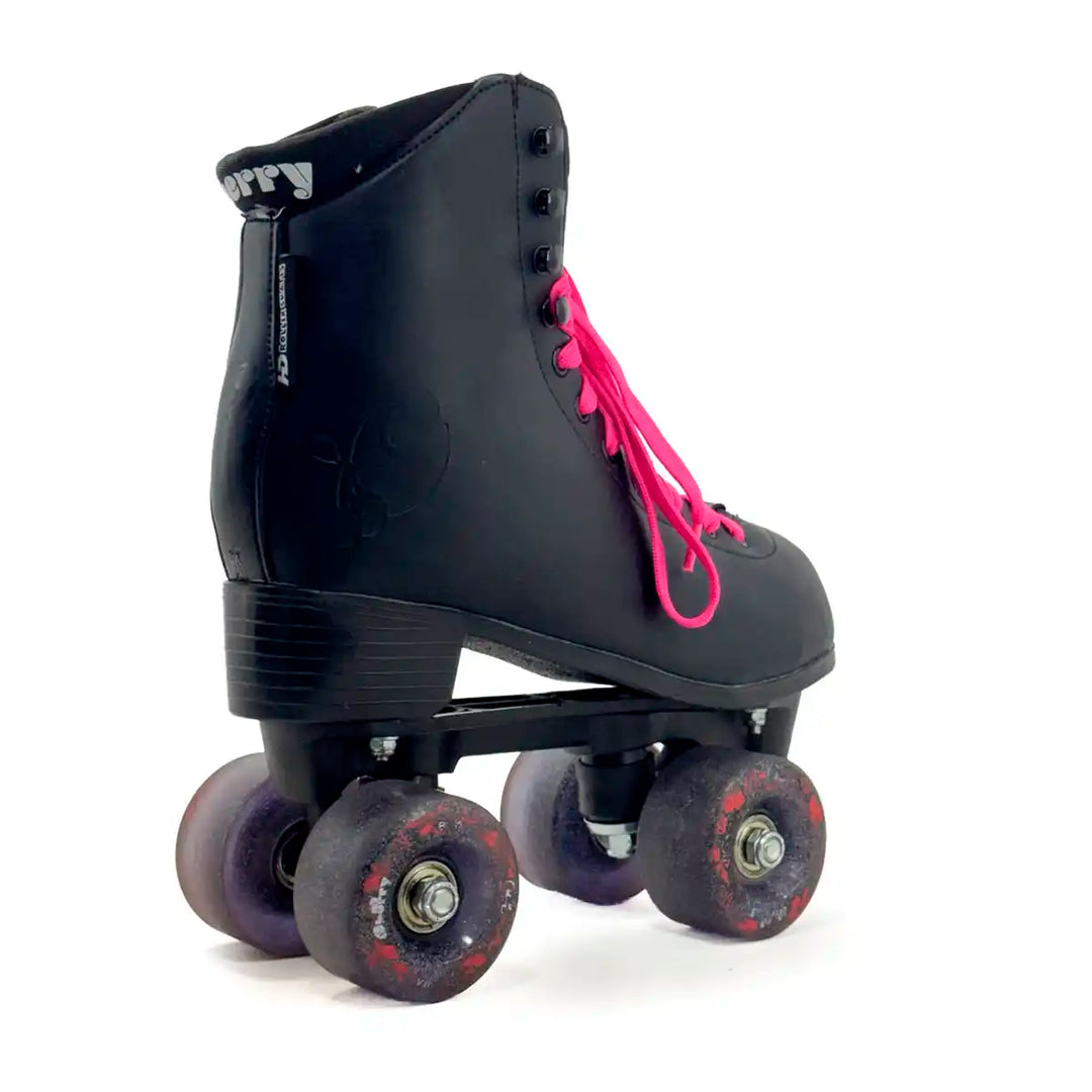 Patins Quad HD Cherry 4 Rodas Tradicional Preto Couro Sintético Tamanho 35