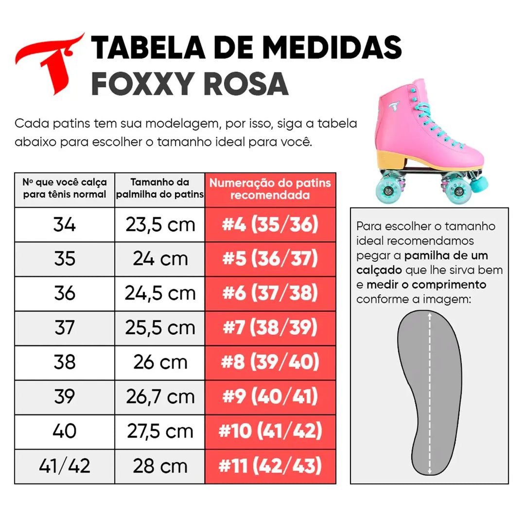 Patins Quad Traxart Foxxy Pink - 58mm X 32mm Abec-5