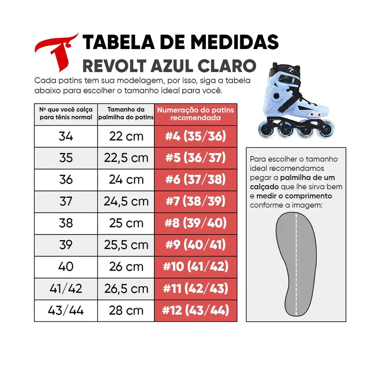 Patins Inline Traxart Revolt Azul Roller Profissional