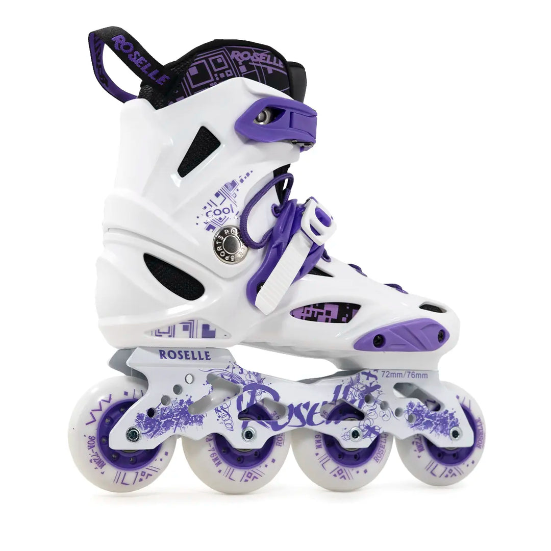 Patins Roselle Branco Lilás Rockeado