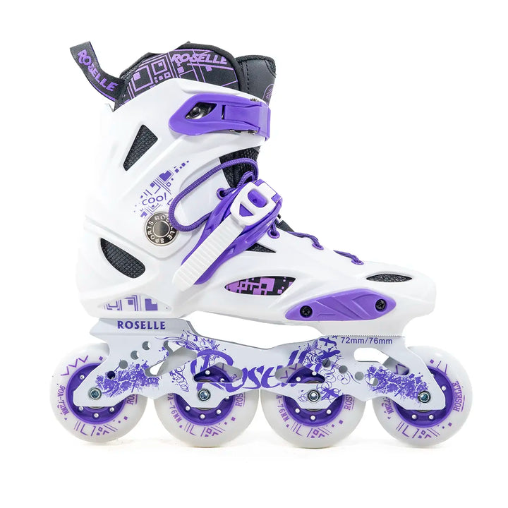 Patins Roselle Branco Lilás Rockeado