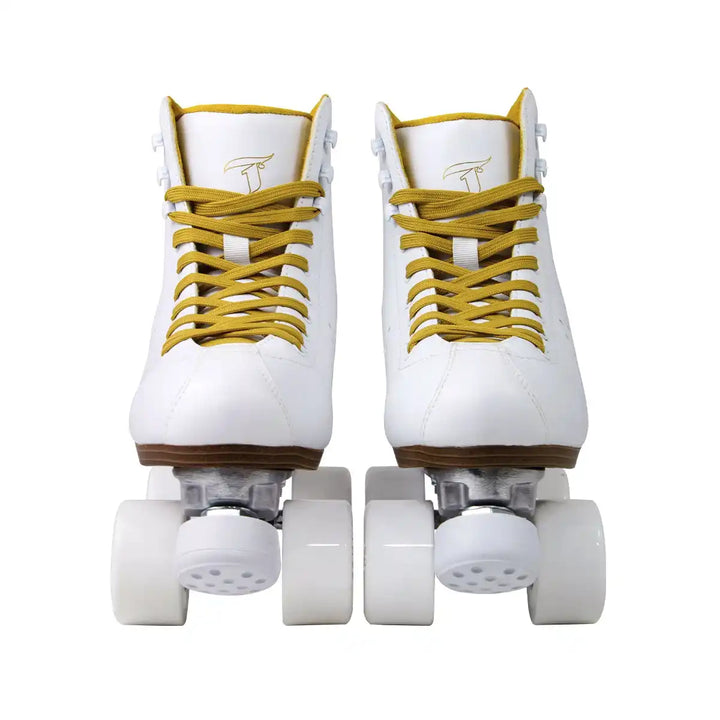 Patins Quad Traxart Gold Branco Tradicional Roller Dance 58mm