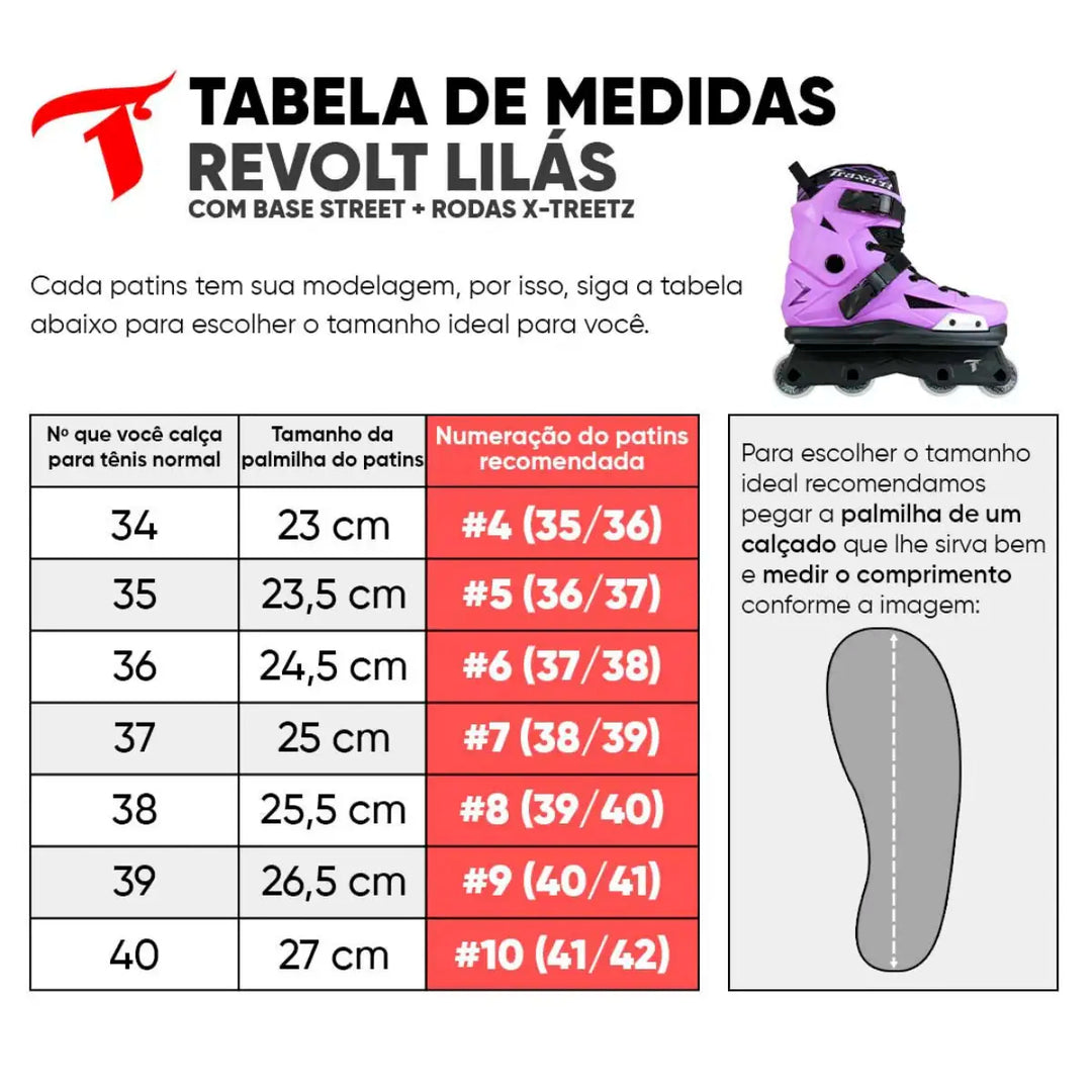 Patins Aggressive TRAXART Revolt Lilas - 57mm Abec-9 Cromo