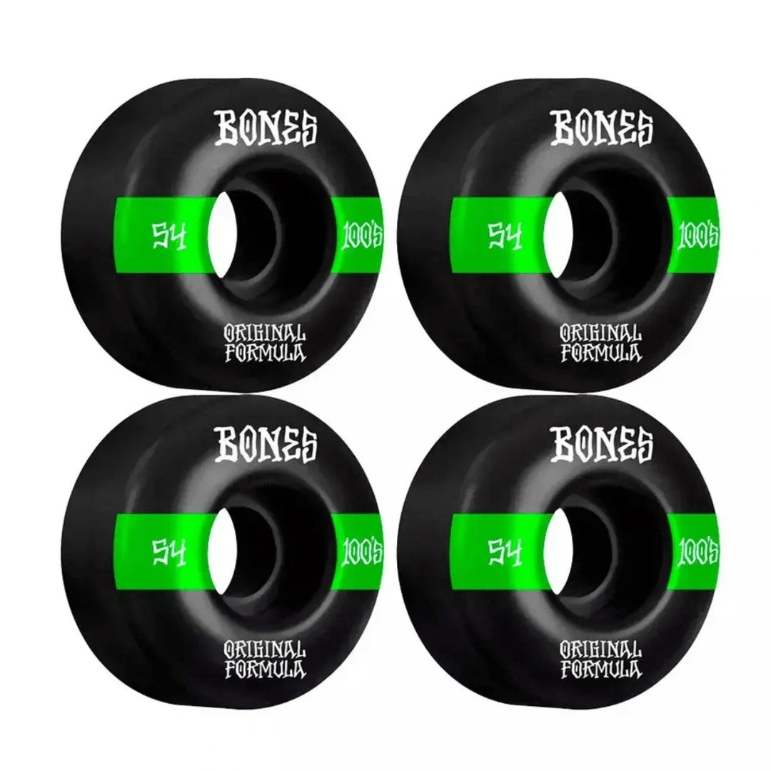 Roda Bones Skate OG Fórmula 100'S 54mm 100a V4 Wide Preto