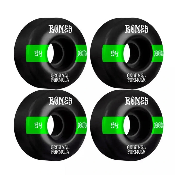 Roda Bones Skate OG Fórmula 100'S 54mm 100a V4 Wide Preto