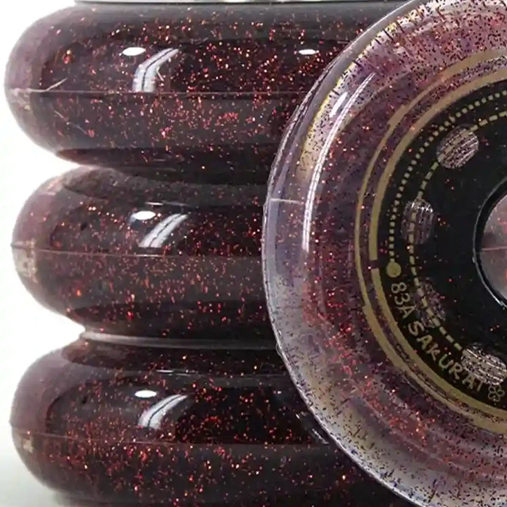 4 Rodas 80mm 83a Sakurai Glitter Vermelha + Abec 9
