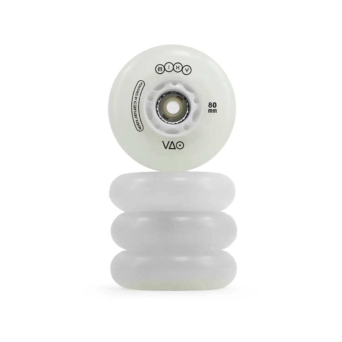 LED Wheels for Canariam Mixy Skates 80mm 85a Premium 8pcs White.