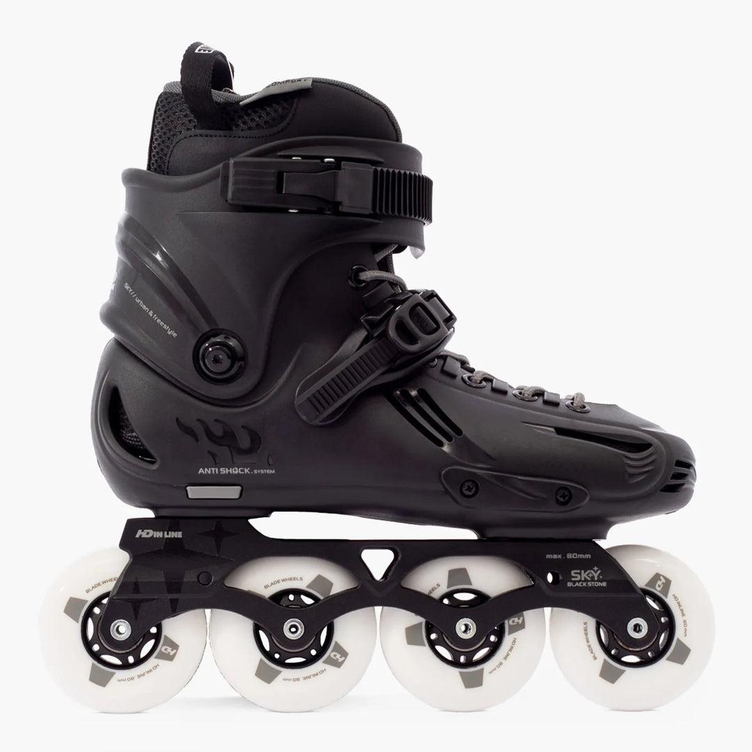 Patins HD Inline Sky Black Stone 80mm Abec-9