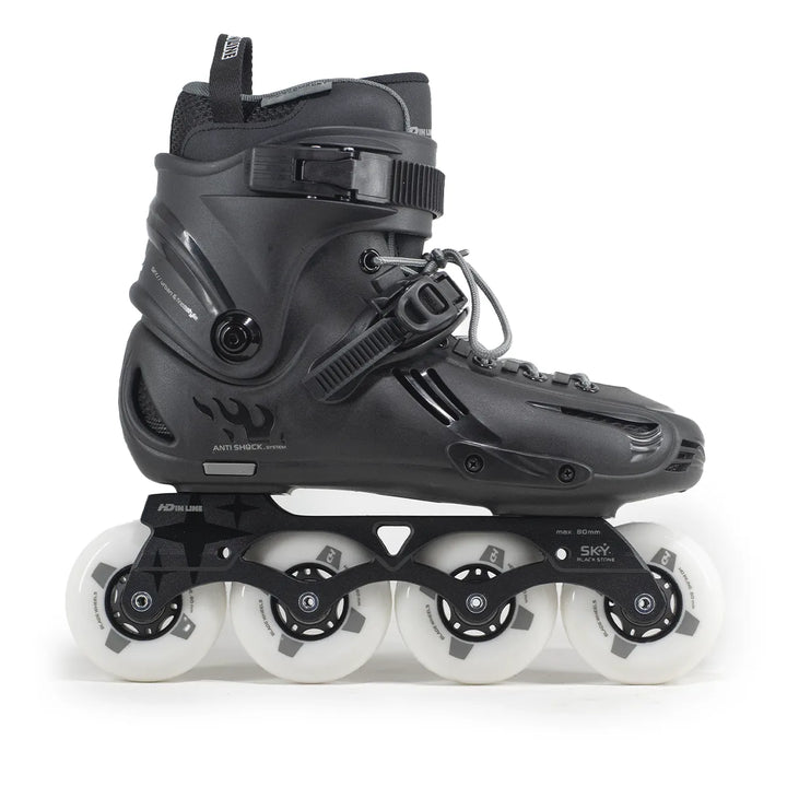 Patins HD Inline Sky Black Stone 80mm Abec-9