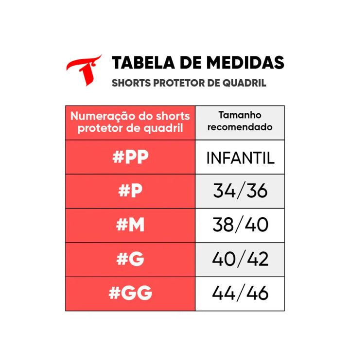 Bermuda Short Protetor de Quadril Traxart Adulto e Infantil