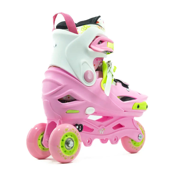 Patins Inline Infantil RV Pink Ajustável do 26 ao 37 Rosa TRI SKATES